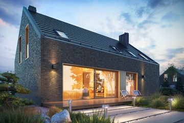  Projekt domu Kiri 2 drewniany (BSE1195) - projekt domu parterowego z poddaszem - Zdjęcie 2