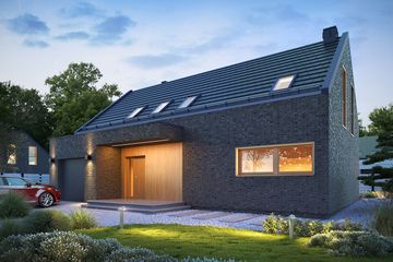  Projekt domu Kiri drewniany (BSE1196) - projekt domu parterowego z poddaszem - Zdjęcie 1