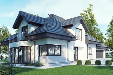  Projekt domu uA29v3 (WCB1248) - projekt domu parterowego z poddaszem - Zdjęcie 1