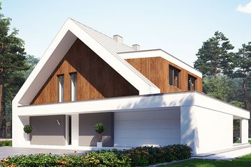  Projekt domu uA66v2 (WCB1252) - projekt domu parterowego z poddaszem - Zdjęcie 1