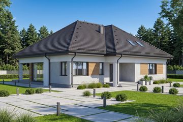 Projekt domu Sej-pro 086 energo - parterowy dom o powierzchni 161,49 m², dach czterospadowy - ujęcie 2