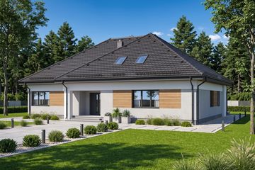 Projekt domu Sej-pro 086 energo - parterowy dom o powierzchni 161,49 m², dach czterospadowy - ujęcie 3