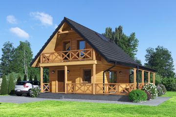  Projekt domu Gajówko 3 dws (KRP2486) - projekt domu parterowego z poddaszem - Zdjęcie 1