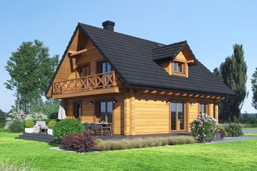  Projekt domu Gryfice 23 dw (KRP2489) - projekt domu parterowego z poddaszem - Zdjęcie 2