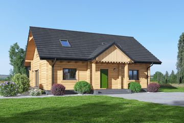  Projekt domu Olkowo 9 dw (KRP2488) - projekt domu parterowego z poddaszem - Zdjęcie 1