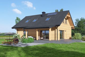  Projekt domu Olkowo 9 dw (KRP2488) - projekt domu parterowego z poddaszem - Zdjęcie 2