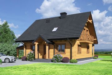  Projekt domu Witkowo dw (KRP2490) - projekt domu parterowego z poddaszem - Zdjęcie 1