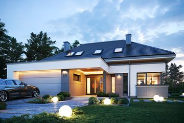  Projekt domu Hiacynt 3 (WAH2057) - projekt domu parterowego z poddaszem - Zdjęcie 1