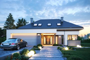  Projekt domu Hiacynt 3 (WAH2057) - projekt domu parterowego z poddaszem - Zdjęcie 3