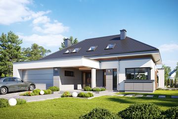  Projekt domu Hiacynt 3 (WAH2057) - projekt domu parterowego z poddaszem - Zdjęcie 4