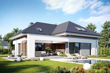  Projekt domu Hiacynt 3 (WAH2057) - projekt domu parterowego z poddaszem - Zdjęcie 5