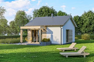  Projekt domu letniskowego D308 (WAI1419) - projekt domu parterowego - Zdjęcie 1