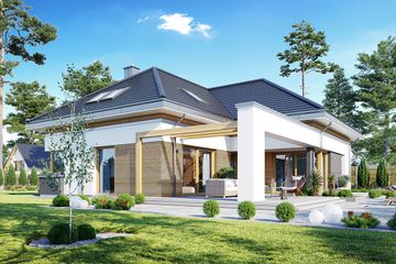  Projekt domu Hiacynt 4 (WAH2059) - projekt domu parterowego z poddaszem - Zdjęcie 4