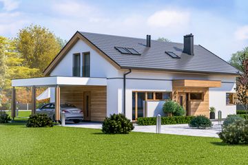  Projekt domu D316A (WAI1420) - projekt domu parterowego z poddaszem - Zdjęcie 3