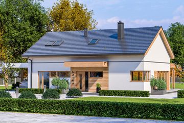  Projekt domu D316A (WAI1420) - projekt domu parterowego z poddaszem - Zdjęcie 1