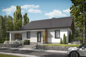  Projekt domu letniskowego Barbados 3B dom letniskowy z wiatą (SLN2727) - projekt domu letniskowego parterowego - Zdjęcie 1