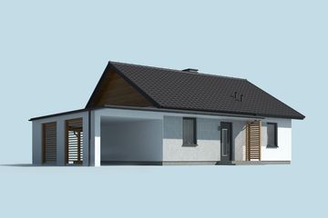  Projekt domu letniskowego Barbados 3B dom letniskowy z wiatą (SLN2727) - projekt domu letniskowego parterowego - Zdjęcie 3