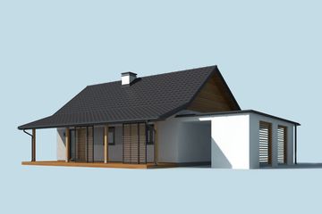  Projekt domu letniskowego Barbados 3B dom letniskowy z wiatą (SLN2727) - projekt domu letniskowego parterowego - Zdjęcie 4