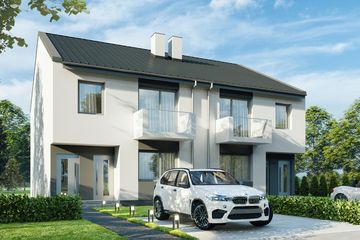  Projekt domu Merlin 1 - bliźniak dwulokalowy pl+p (WRD2989) - projekt domu z pełnym piętrem - Zdjęcie 1