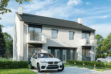  Projekt domu Merlin 1 - bliźniak LLL (WRD2990) - projekt domu z pełnym piętrem - Zdjęcie 1