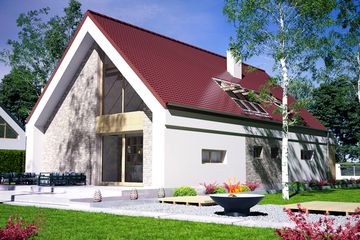  Projekt domu Sobótka z garażem 1-st. [A] (WRF2302) - projekt domu parterowego z poddaszem - Zdjęcie 3