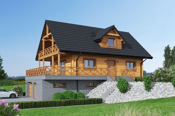  Projekt domu Milicz 39 dw (KRP2487) - projekt domu parterowego z poddaszem - Zdjęcie 1