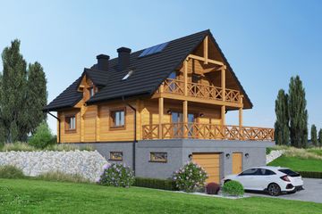  Projekt domu Milicz 39 dw (KRP2487) - projekt domu parterowego z poddaszem - Zdjęcie 2