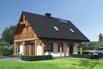  Projekt domu Świdnica mała 16 dws (KRP2491) - projekt domu parterowego z poddaszem - Zdjęcie 1