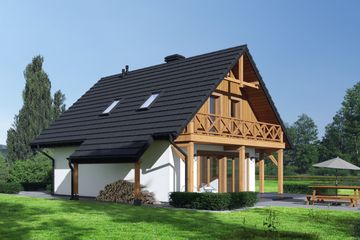  Projekt domu Świdnica mała 16 dws (KRP2491) - projekt domu parterowego z poddaszem - Zdjęcie 2