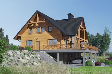  Projekt domu Tomaszewo 3 dw (KRP2492) - projekt domu parterowego z poddaszem - Zdjęcie 1