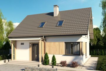  Projekt domu Sevilla 3 szkielet drewniany (SLN2742) - projekt domu parterowego z poddaszem - Zdjęcie 1