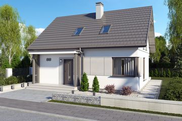  Projekt domu Sevilla 3 (SLN2747) - projekt domu parterowego z poddaszem - Zdjęcie 1