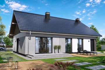 Projekt domu Tani w budowie - parterowy dom o powierzchni 99,62 m², dach dwuspadowy - ujęcie 2