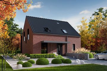 Projekt domu Mini 13 PLUS (wersja B) energo plus - parterowy z poddaszem dom o powierzchni 137,94 m², dach dwuspadowy, koszt budowy 388 000 zł - ujęcie frontu