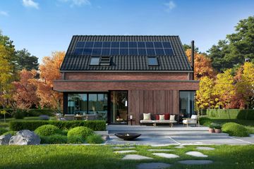 Projekt domu Mini 13 PLUS (wersja B) energo plus - parterowy z poddaszem dom o powierzchni 137,94 m², dach dwuspadowy - ujęcie 2