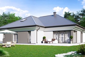  Projekt domu uA196 (WCB1265) - projekt domu parterowego z poddaszem - Zdjęcie 2