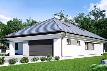  Projekt domu uA196 (WCB1265) - projekt domu parterowego z poddaszem - Zdjęcie 3