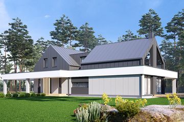  Projekt domu uA197 (WCB1266) - projekt domu parterowego z poddaszem - Zdjęcie 2