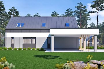  Projekt domu uA197 (WCB1266) - projekt domu parterowego z poddaszem - Zdjęcie 3