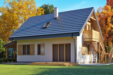  Projekt domu uA198 (WCB1267) - projekt domu parterowego z poddaszem - Zdjęcie 3