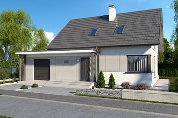  Projekt domu Sevilla 3A z pojedynczym garażem (SLN2748) - projekt domu parterowego z poddaszem - Zdjęcie 1