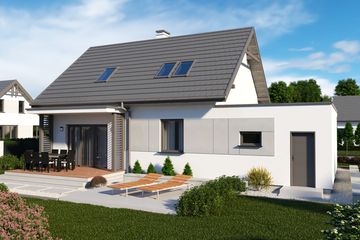  Projekt domu Sevilla 3A z pojedynczym garażem (SLN2748) - projekt domu parterowego z poddaszem - Zdjęcie 2