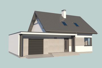  Projekt domu Sevilla 3A z pojedynczym garażem (SLN2748) - projekt domu parterowego z poddaszem - Zdjęcie 3