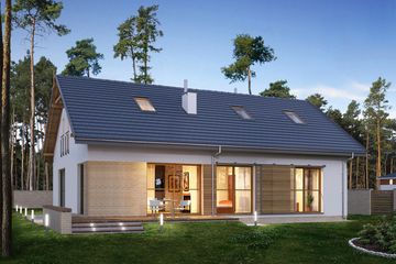  Projekt domu E-185a (WAX1193) - projekt domu parterowego - Zdjęcie 2