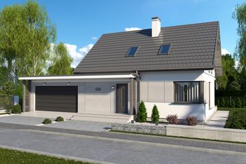  Projekt domu SEVILLA 3B z podwójnym garażem (SLN2764) - projekt domu parterowego z poddaszem - Zdjęcie 1