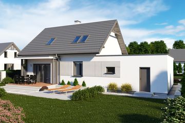  Projekt domu SEVILLA 3B z podwójnym garażem (SLN2764) - projekt domu parterowego z poddaszem - Zdjęcie 2