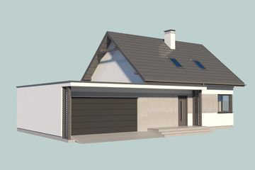  Projekt domu SEVILLA 3B z podwójnym garażem (SLN2764) - projekt domu parterowego z poddaszem - Zdjęcie 3