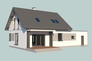  Projekt domu SEVILLA 3B z podwójnym garażem (SLN2764) - projekt domu parterowego z poddaszem - Zdjęcie 4