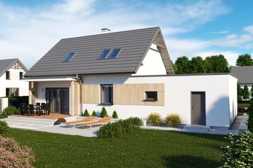  Projekt domu Sevilla 3B szkielet drewniany z podwójnym garażem (SLN2744) - projekt domu parterowego z poddaszem - Zdjęcie 2