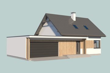  Projekt domu Sevilla 3B szkielet drewniany z podwójnym garażem (SLN2744) - projekt domu parterowego z poddaszem - Zdjęcie 3